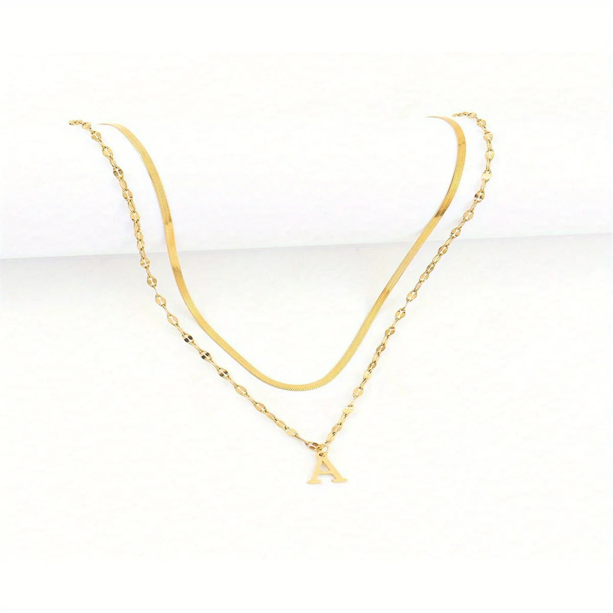 Veluna Initial Halsketten Set – Elegante Damenkette mit Buchstaben Anhänger