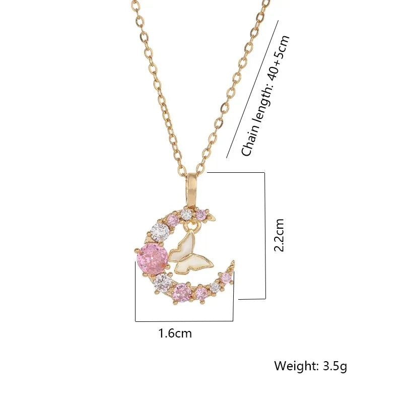 Veluna Mond & Schmetterling Halskette – Eleganter Damen Schmuck