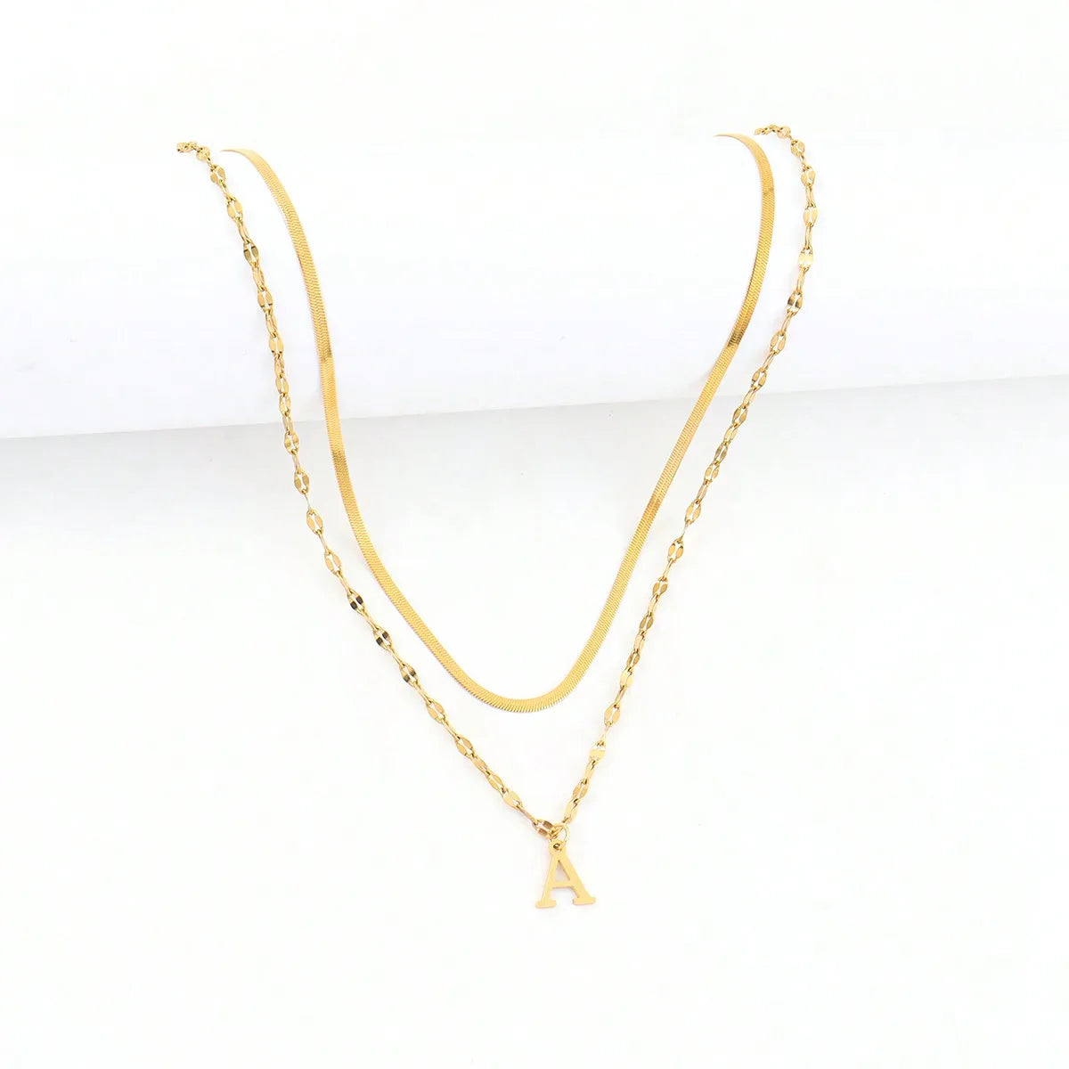Veluna Initial Halsketten Set – Elegante Damenkette mit Buchstaben Anhänger