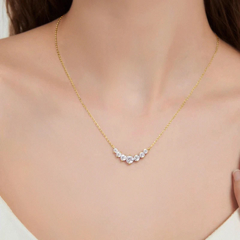 👉 Veluna Moissanite Elegance Halskette – Luxus Funkelnde Damenkette