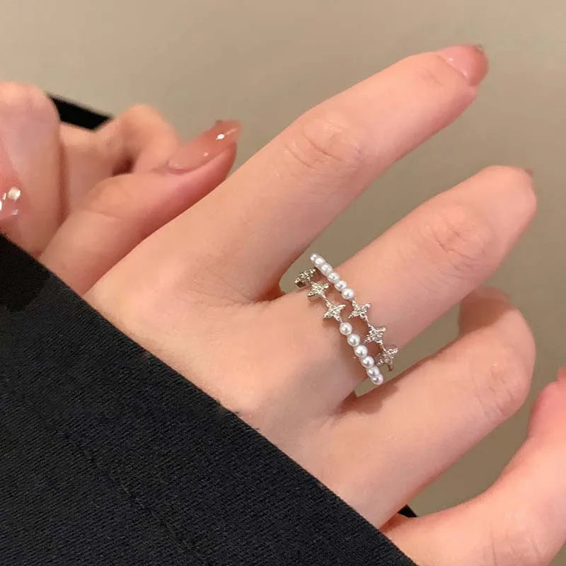 Veluna Stardust Ring – Zarter Kristallring für Damen