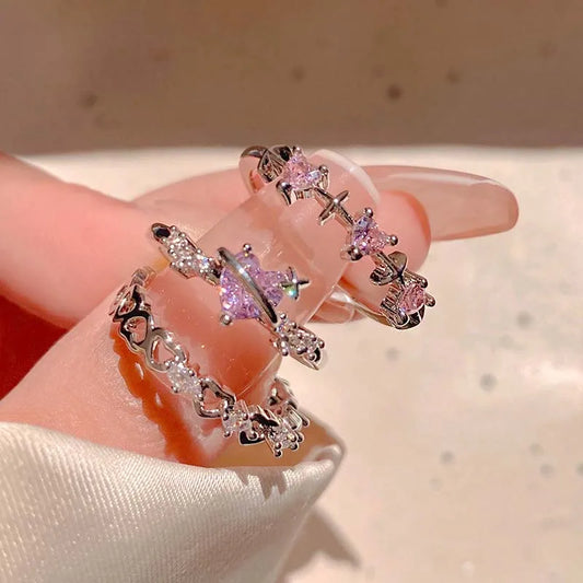 Veluna Stardust Ring – Zarter Kristallring für Damen