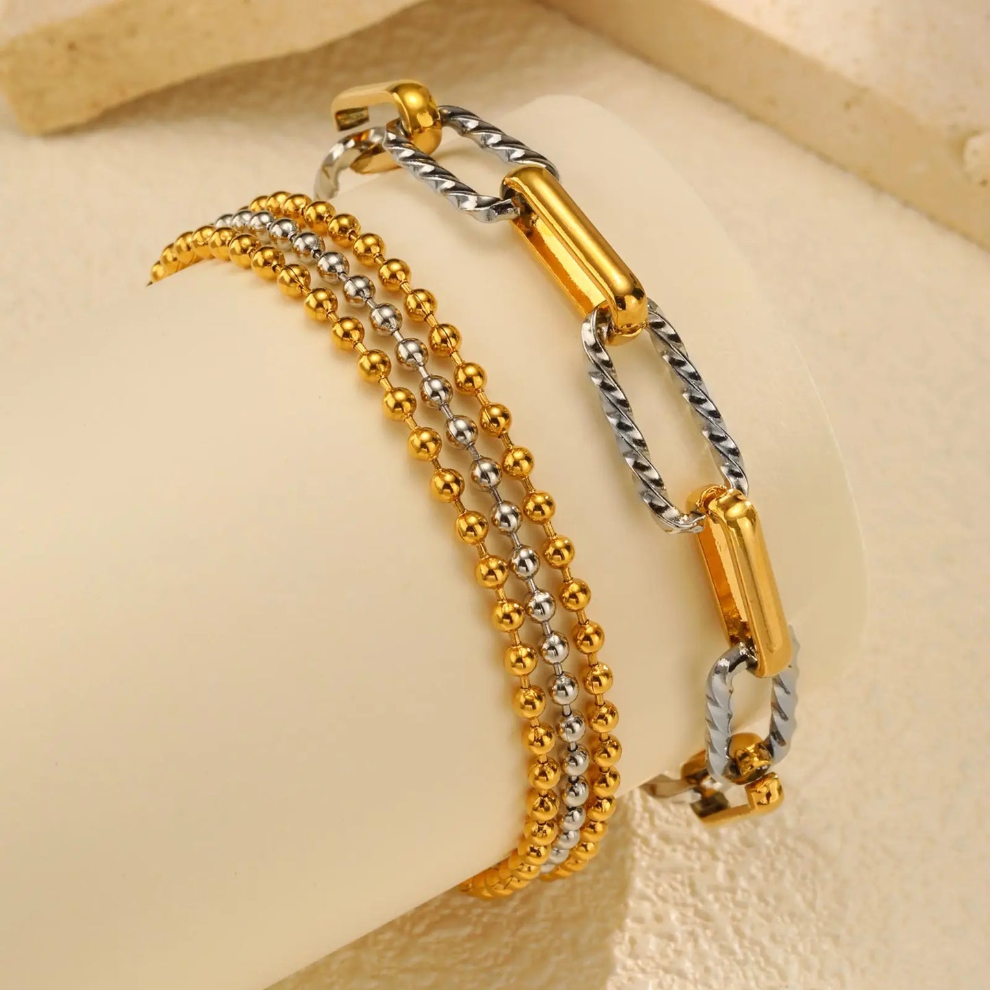 Veluna Gold & Silber Link Armband – Elegantes Damen Schmuckstück